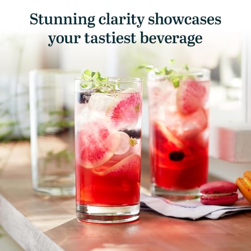 Heavy Base Drinking Glasses Set of 8, Weighted Clear Water Cups | 15.5 oz Capacity for Water, Juice, Soda, Cocktails, and More with Weighted Base and Dishwasher-Safe Cleanup - color: Heavy Base
