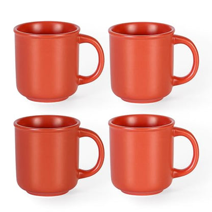 GZG 18 oz Coffee Mugs, Set of 4, Terracotta Blush | Modern Ceramic Coffee Cups with Handle, Large for Tea, Latte, Milk, Cocoa, Rustic Matte Glaze, Microwave & Dishwasher Safe - color: Terracotta Blush, size: 4 pcs Mug Set