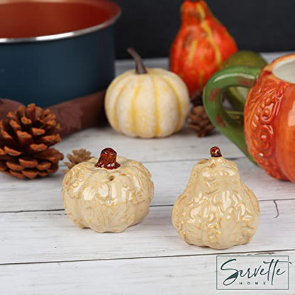 Porcelain Harvest Salt and Pepper Shakers- White - color: White Squash