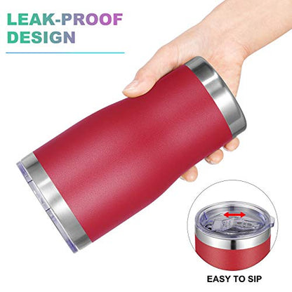 VEGOND 20oz Tumbler Stainless Steel Tumbler Cup with Lid And Straw Vacuum Insulated Double Wall Travel Coffee Mug(Brick Red 6 Pack) - color: Red, size: 6 Count (Pack of 1)