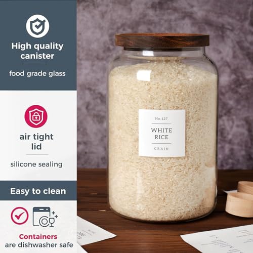 CZSZYGHBAO 2 PCS Large Glass Jar with Airtight Lid, Glass Food Storage Jars for Tea,Spice,Cereal, Egg,Flour,Coffee and More(1 gallon/4000 ml) - color: 4000ml