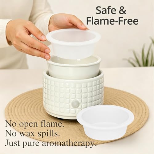 ASAWASA 2 Pcs Silicone Liners for Wax Warmer,No Mess, No Scrape, Long Lasting and Reusable, 2.48 in in Bottom Diameter (medium size 2pcs) - style: Two Medium size