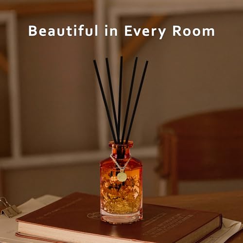 Reed Diffuser Set,Sunshine Lavender Luxury Scented Diffuser with Sticks Long Lasting Home Fragrance for Bathroom Shelf Decor 6.09 fl oz (180ml)