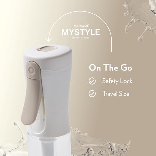 FLAIROSOL MyStyle Travel Continuous Spray Bottle, 3.04oz/90ml, White | Ultra fine continuous mist for face, hairstyling, salon, cleaning, beauty, toners, hydration & makeup - color: White, style: 1 Pack