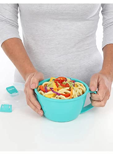 Sistema Microwaveable 940mL Noodle Bowl, Round Microwave Container with Lid & Steam-Release Vent, Cooks Pasta, Soup, Stew & More, Dishwasher-& Freezer-Safe, BPA-Free (Pack of 4) - size: 1 Count (Pack of 4)
