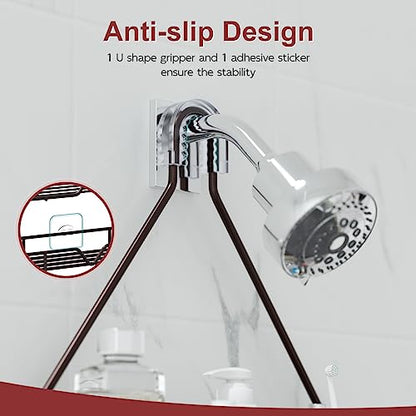TreeLen Shower Caddy over Shower Head Hanging Bathroom Caddy for Bathroom Organizer 4 Hooks Shampoo Holder-Bronze - color: Bronze