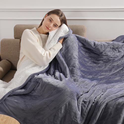 Heated Blanket Purple Heated Throw Blanket Warm Gifts for Grandma & Mom | Distinctive Lavender Gray Heating Blanket, Durable and Safe, Ultimate Comfort, Super Soft & Fluffy, for Recliner & Couch - color: Lavender Gray, size: Throw 50" x 60"