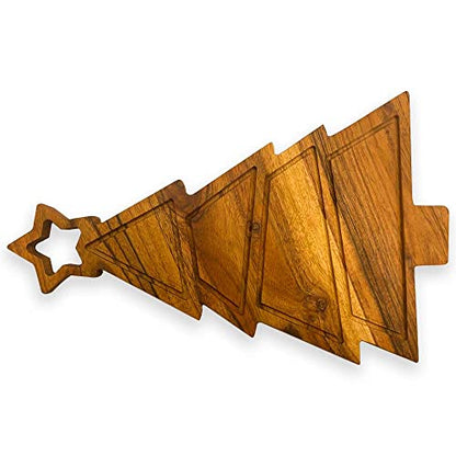 Sophia Art 100% Acacia Wooden Chopping Board, Butcher Block for Vegetables, Cafe and Restaurant, Serving Board,Charcuterie Board Cutting Board, Brown (Star Tree Board, 11"L x 9.75"W) - color: Star Tree Board, 11"L x 9.75"W