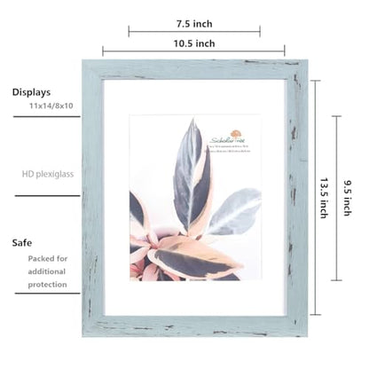 11x14 Picture Frame, Wall Gallery Photo Frame, Displays 11x14 inches without Mat or 8x10 inches with Mat, Blue 11x14 Frames - color: Blue, size: 11x14 inches 1P