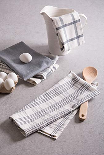 DII Assorted Woven, Kitchen Dishtowel Set, 18x28, Gray, 5 Piece - color: Gray