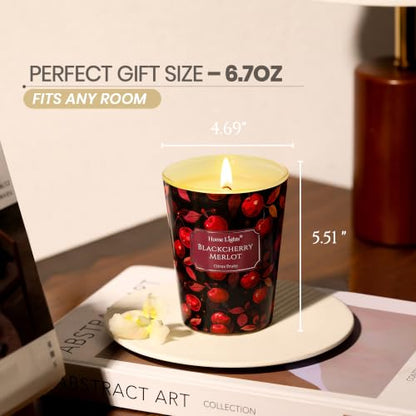 HomeLights Soy Wax Candles for Home Scented, 1-Wick Candles in Blackcherry Merlot Scented, Aromatherapy Candles Gift for Parties, Relaxing, Eclectic Mixed Styles, 6.7oz - color: Blackcherry Merlot