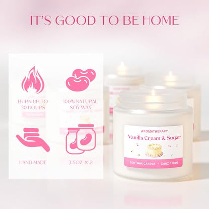 Birthday Candle, Scented Candles Gifts for Women, Soy Candle Gift Set, Pink Birthday Candles, 2 Pack Sweet Aromatherapy Candles for Celebration & Relaxing - color: Birthday Candle