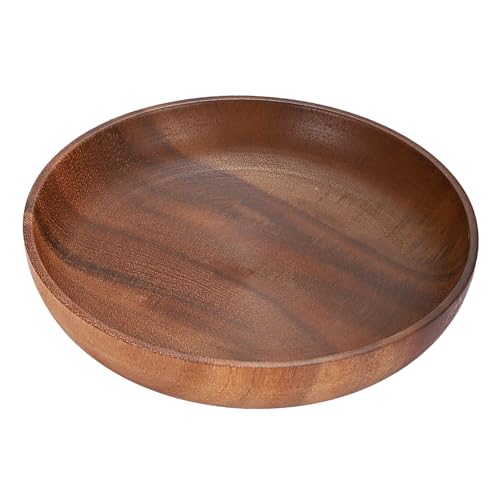 Round Bowl for Key Catch All Bowl Candy Dish for Coffee Table Acacia Wood Decorative Bowls for Organizing Wallet Fruit Snacks,7.9"x7.9"x1.8" - size: 7.9 Inches