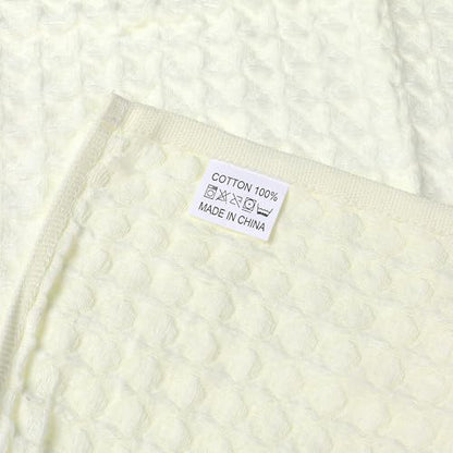uxcell Waffle Hand Towels 100% Cotton 4 Pack White | Boho Soft Absorbent Towels for Bathroom Kitchen Gym, Quick Dry, Lint Free, Washcloths Set for Bathroom Kitchen Gym Yoga Face - color: White