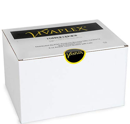 Vivaplex, 12, Amber, 8 oz Glass Bottles, with Lids.