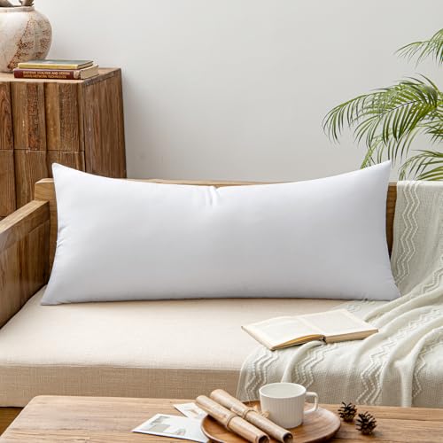MIULEE 12x24 Pillow Insert, Premium Throw Pillow with Virgin Fiber Filling | Soft and Support, Durable Brushed Fabric, Decorative Rectangle Pillow for Sofa Bed Couch - size: 12x24 Inch (Pack of 1)