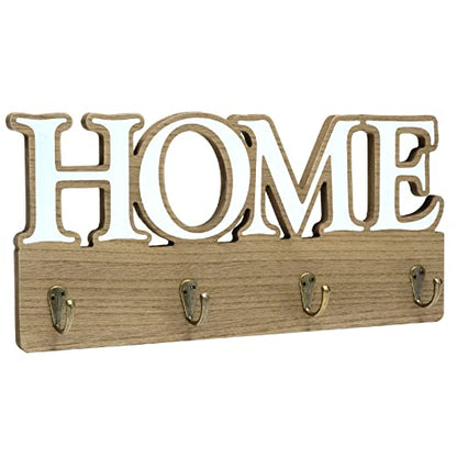 EXCELLO GLOBAL PRODUCTS Rustic Home Wall Mounted Coat Rack with 4 Hooks. Overall Size is 16" x 7". Use as Coat Rack, hat Organizer, Key Holder. Perfect for Entryway, Kitchen, Bathroom, Hallway - style: HOME