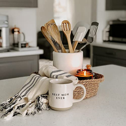 Sweet Water Decor Best Mom Ever Stoneware Coffee Mugs - 14Oz Cute Coffee Mugs for Hot and Cold Drinks - Dishwasher and Microwave Safe - Mothers Day Gift - Ideal for Tea & Espresso - style: Best Mom Ever