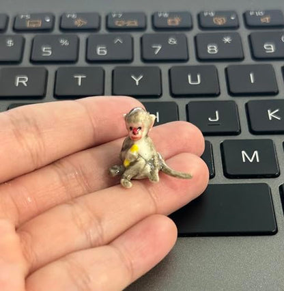 Adorable Mini Ceramic Animal Figurine – Porcelain Miniature Collectible Decor (Monkey Holding Banana) - style: Monkey Holding Banana