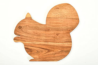Affinity Decor Shaped Wood Cutting Board for Kitchen Wooden Chopping Boards with Handle Butcher Block, Charcuterie Platter for Cheese, Halloween Christmas Gift (Squirrel Board 11"L x 12"W)