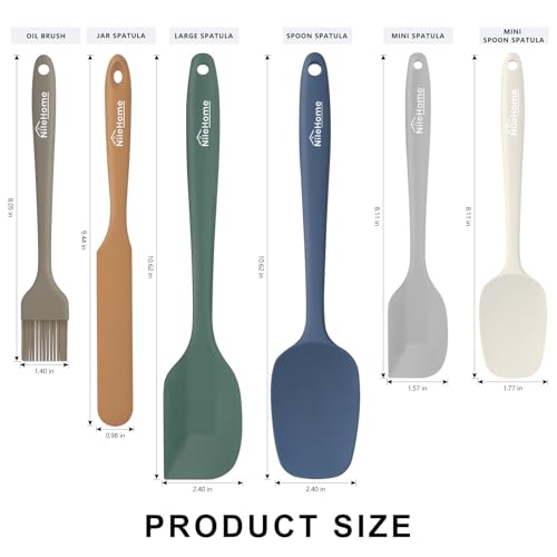 NileHome 6 Pieces Silicone Spatula Set with Silicone Brush,Forest Style | Food-Grade Material,Heat Resistant Up to 600°F,Dishwasher Safe,BPA-Free - color: Forest Style