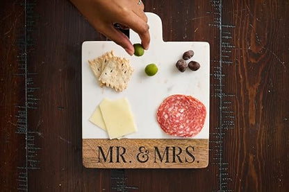 Mud Pie Small Mr And Mrs Marble Board; 9 1/2" x 7 3/4"