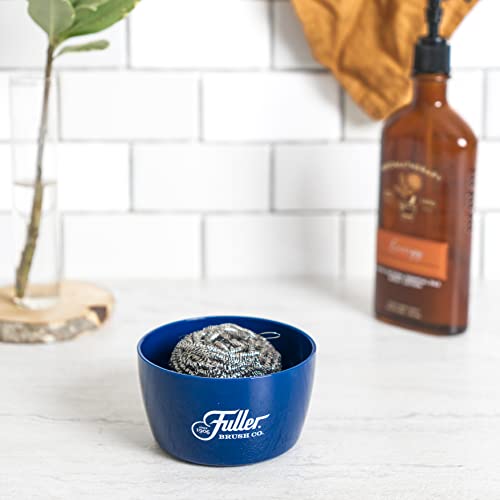 Fuller Brush Handy Holder with Drain Rack – Small Sink Caddy for Organizing Cleaning Sponges & Tools – Removable Drain Tray, Dishwasher Safe – Navy - color: Navy