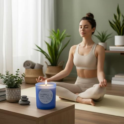 Eucalyptus Balsam Scented Candle 15.5oz Large – CW Studio Color-Sprayed Glass Jar, Fresh Spa Forest Aroma – Long Burn Gift Candle for Living Room, Mother's Day & Housewarming – 70-80 Hour Burn
