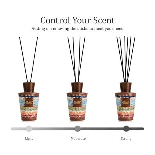 Reed Diffuser for Home, Moroccan Amber, 5.1 fl oz (150 ml) | Reed Diffuser Sticks, Decorative Glass Bottle, for Bathrooms, Bedrooms, Living Rooms and Offices, Gift Box Packaging