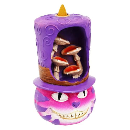 Fantasy Gifts Cheshire Cat Backflow Burner – 7 Inch Polyresin Fantasy Waterfall Décor Accent | Whimsical Cheshire Cat Tabletop Decoration for Themed Home & Meditation Spaces