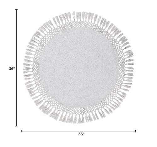 SAFAVIEH Sahara Collection 3' Round Grey SAH490F Handmade Boho Tassel Area Rug - color: Grey, size: 3' (Round)
