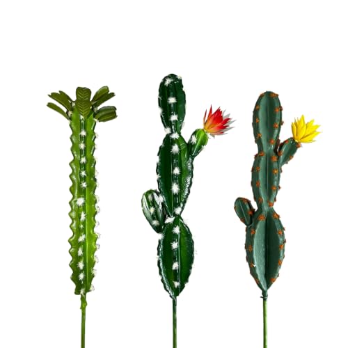 3 Pcs Artificial Cactus Plants 10-12'' Fake Cactus Potted Decor No Maintenance Faux Succulent Cacti Nordic Style Decor forfor Lawn Yard Home Indoor Outdoor （3）