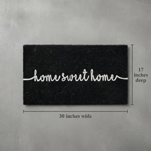 | Natural Coir Doormat | Home Sweet Home Design | Bliss in Black - 17x30 - color: Bliss in Black2