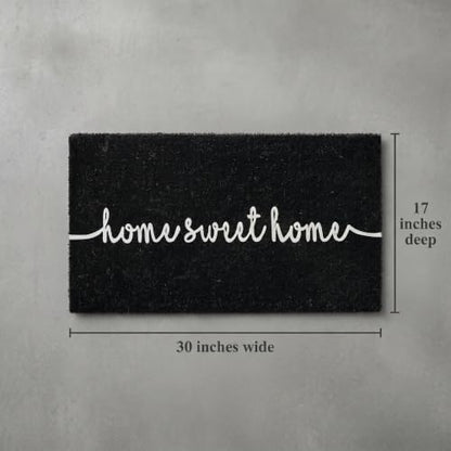 | Natural Coir Doormat | Home Sweet Home Design | Bliss in Black - 17x30 - color: Bliss in Black2