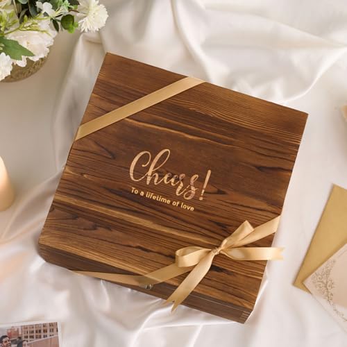 AW BRIDAL Engagement Gifts for Couples Fiance and Fiancee Wine Glasses Set | Engaged Wine Glasses with Wine Stopper & Wood Keepsake Box, 2026 Wedding Gifts for Newlyweds, Bride to Be Gifts for Women - style: Fiance/Fiancee