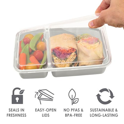Bentgo Prep 60-Piece Meal Prep Kit - Reusable PFAS & BPA-Free Food Containers, 1-Compartment, 2-Compartment, & 3-Compartments - Microwave, Freezer, & Dishwasher Safe (White Stone) | Portion Control, Stackable, PFAS & BPA-Free, Microwave, Freezer & Dishwas