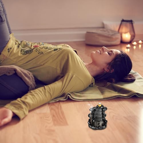 Ceramic Backflow Incense Burner Waterfall Censer Black Retro Aroma Holder for Home Decor and Meditation Room