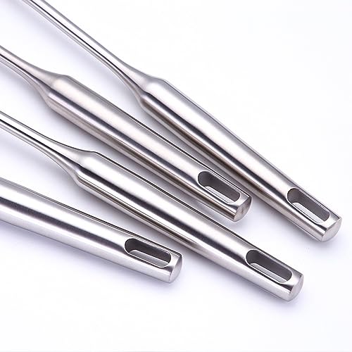 Cooking Utensils Set Stainless Steel Kitchen Metal Serving Utensils Set of 6 Pcs-Wok Spatula Ladle Set, Slotted Skimmer, Pasta Server, Serving Spoon, Slotted Spatula Tunner,Dishwasher Safe