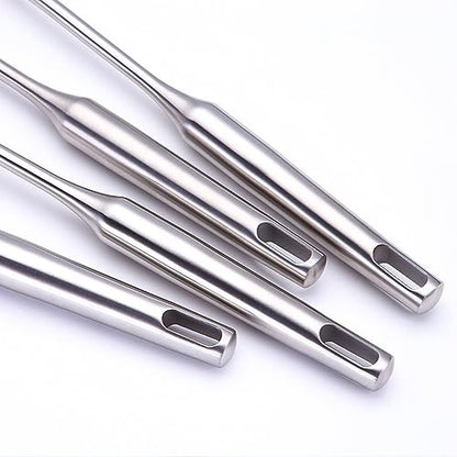 304 Stainless Steel Cooking Utensils Set 4 Piece 15 Inch Large Size Metal Kitchen Utensils Set Including Spatula,Ladle,Serving Spoon,Meat Fork,Stainless Steel Cooking Tools - size: 4 Piece utensils(spoon and fork set)