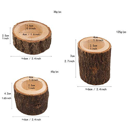 Yikko Wooden Tea Light Candle Holders, Personalized Wooden Votive Tealight Holder for Wedding Centerpieces for Table, Wedding |Birthday Party |Valentine's Day |Home Decoration - Set of 6 - size: Set of 6 (0.98", 1.65", 2.75")