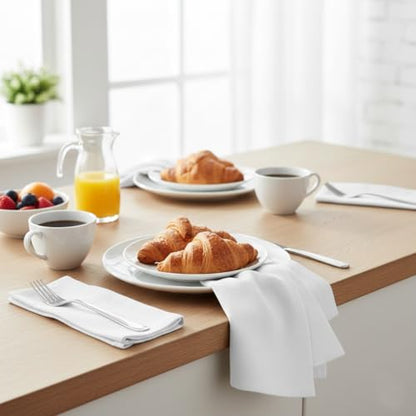 Urban Villa Cloth Napkins White Dinner 100% Cotton 18x18 Inches (Set of 6) - color: 001 White, size: 18" x 18" (Set of 6)