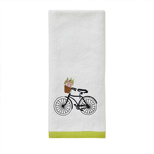 SKL Home by Saturday Knight Ltd. Flower Basket Bike Hand Towel (2-Pack), Wht - color: Flower Basket Bike