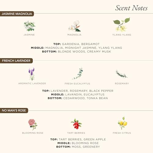 Floral Soy Candle Set - 3 Jasmine Scented Candles | 3.5 oz Each, 10.5 oz Total, Brown Glass Jars, Gold Tone Lids, Paraben Free, Phthalate Free, Aromatherapy Use