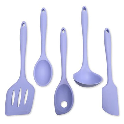 Chef Craft - Premium Silicone Kitchen Tools and Utensils Set, Non-Scratch, Withstands Temperatures up to 450°F, BPA-Free, 5 Piece Cooking Utensils Set, Pastel Blue - color: Pastel Blue, size: 5 Piece Set