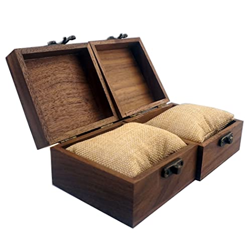 2PCS/PACK Walnut Wood Box for Crafts, Jewelry Box and Watch Box Wooden Keepsake Box Gift (Walnut Box-2PCS/PACK) - color: Walnut Box-2PCS/PACK