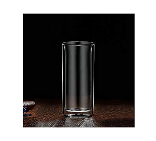 Sun's Tea Double Wall Insulated Glass Tumbler, 16oz (450ml) Highball Glass Cups for Beer, Lemonade, Iced Tea, Tropical Drink, Cocktail, Smoothie, Mojito and Mixed Drinks, Set of 2 - Collins Style