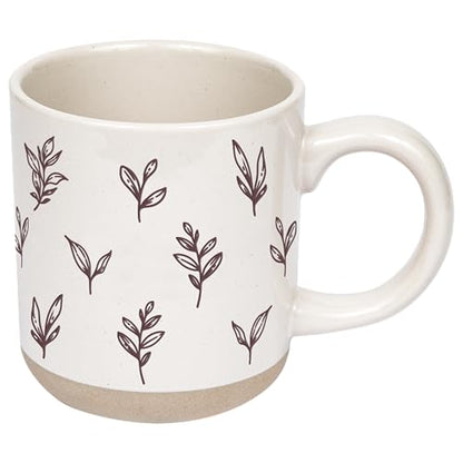 Sweet Water Decor Autumn Coffee Mug with Brown Leaves Design, 14oz Stoneware Cup for Tea & Cider, Microwave & Dishwasher Safe, Cozy Fall Gift - style: Brown Leaves