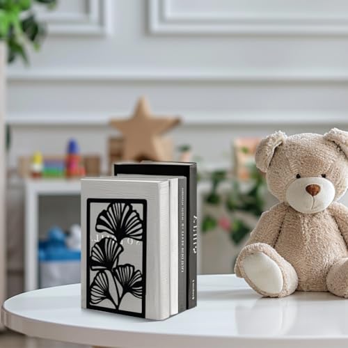 5.3"x4.3"x7.9" Metal Bookends, Heavy Duty Book Ends for Shelves | Dandelion Theme Cast Iron Book Supports, 1 Pair Decor Stoppers for Desk, Library, Office & Home Shelves - style: Gothic Crow