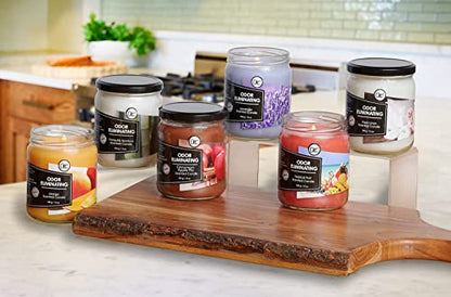 Mango Odor Eliminating Highly Fragranced Candle - Eliminates 95% of Pet, Smoke, Food, and Other Smells Quickly - Up to 80 Hour Burn time - 12 Ounce Premium Soy Blend - color: Mango