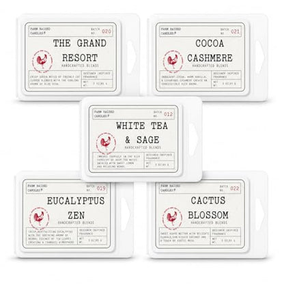 Resort Spa Soy Wax Melts, 5 Pack, 16 oz | 5 hotel & spa inspired scents • 16 oz total • 30 cubes • USA-grown soy wax